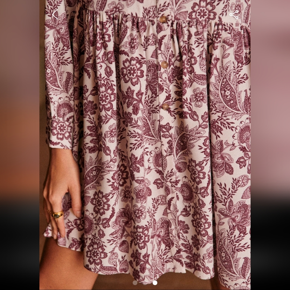 Sezane Leana Dress in Purple Floral - Picture 3 of 11